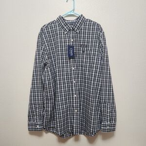 Chaps Men's XXL Button Up Shirt Long Sleeve Easy Care Button Down American Black